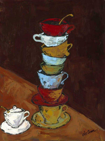 Tipped II White Modern Wood Framed Art Print with Double Matting by Hebert, Deann