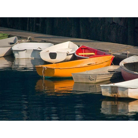 Row Boats I Black Modern Wood Framed Art Print with Double Matting by Perry, Rachel