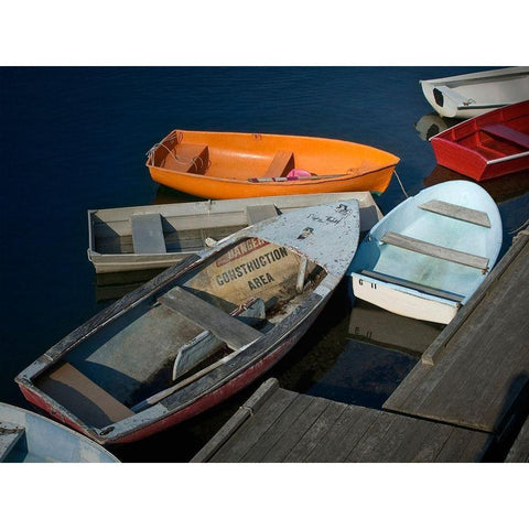 Row Boats II Black Modern Wood Framed Art Print by Perry, Rachel