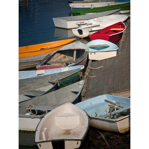Row Boats III White Modern Wood Framed Art Print by Perry, Rachel