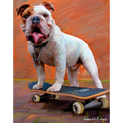 Bull Dog Nose Grind Black Modern Wood Framed Art Print with Double Matting by McClintock, Robert