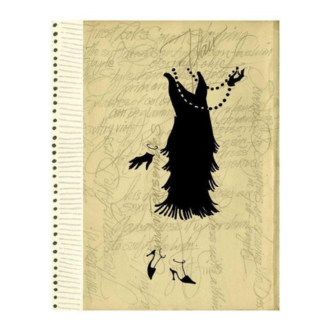 Flapper Fashion IV White Modern Wood Framed Art Print by Della-Piana, Elissa