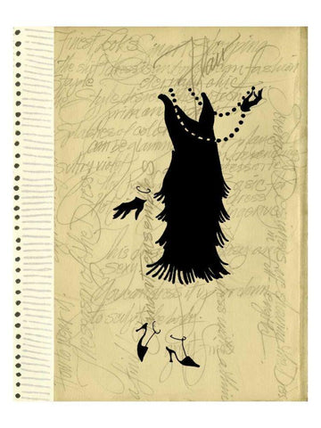 Flapper Fashion IV White Modern Wood Framed Art Print with Double Matting by Della-Piana, Elissa