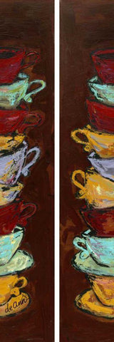 My Cup Runneth Over I White Modern Wood Framed Art Print with Double Matting by Hebert, Deann