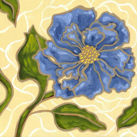 Annie Blue I White Modern Wood Framed Art Print by Deans, Karen