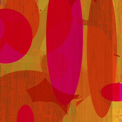 Warm Ellipses II Gold Ornate Wood Framed Art Print with Double Matting by Mountain, Ricki