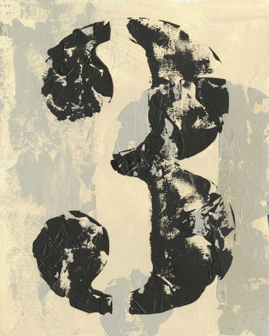 Vintage Numbers III Black Ornate Wood Framed Art Print with Double Matting by Harper, Ethan