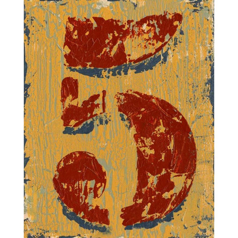 Vintage Numbers V White Modern Wood Framed Art Print by Harper, Ethan