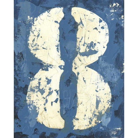 Vintage Numbers VIII Black Modern Wood Framed Art Print with Double Matting by Harper, Ethan