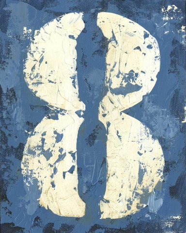 Vintage Numbers VIII White Modern Wood Framed Art Print with Double Matting by Harper, Ethan