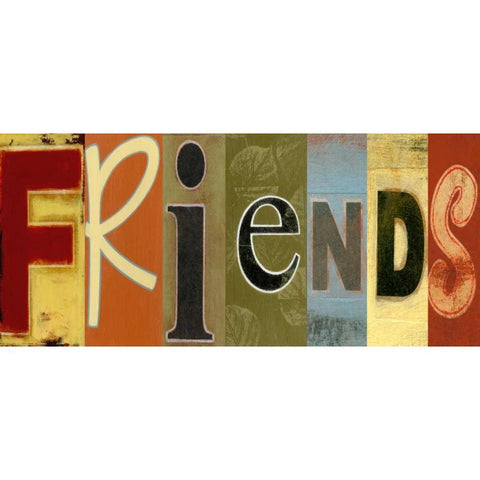 Friends Panel Black Modern Wood Framed Art Print with Double Matting by Vision Studio