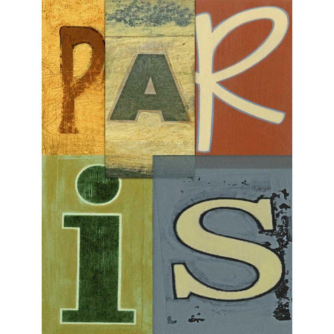 Paris Black Modern Wood Framed Art Print with Double Matting by Vision Studio