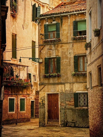 Venice Snapshots III Black Ornate Wood Framed Art Print with Double Matting by Head, Danny