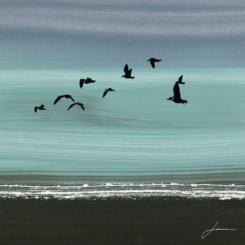 Dusky Sea II Black Modern Wood Framed Art Print by Burghardt, James