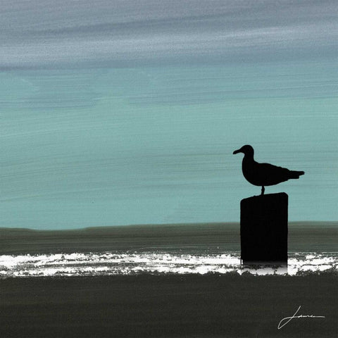 Dusky Sea IV White Modern Wood Framed Art Print with Double Matting by Burghardt, James