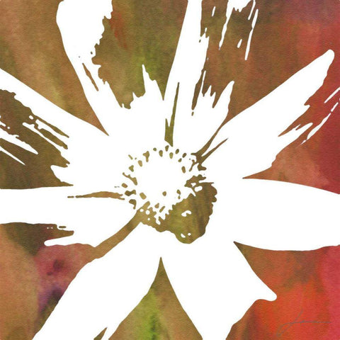 Peace Flowers I White Modern Wood Framed Art Print by Burghardt, James