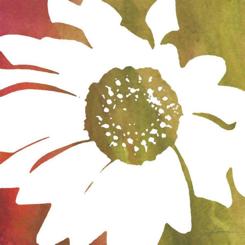 Peace Flowers IV White Modern Wood Framed Art Print by Burghardt, James