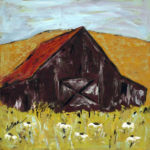 Big Red II Gold Ornate Wood Framed Art Print with Double Matting by Hebert, Deann