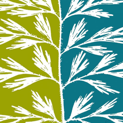 Duo Stem III White Modern Wood Framed Art Print with Double Matting by Burghardt, James