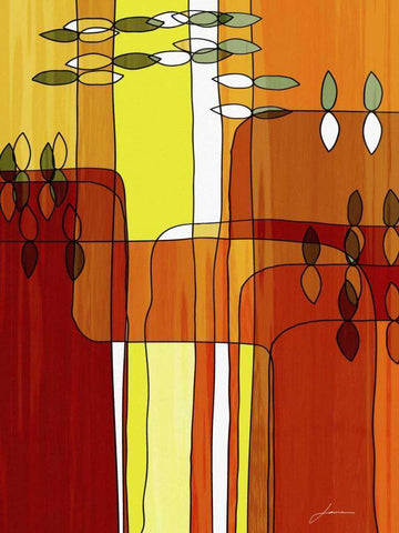 Uplift I White Modern Wood Framed Art Print with Double Matting by Burghardt, James