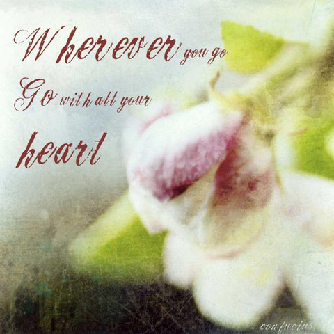 Blossoming Inspiration II White Modern Wood Framed Art Print with Double Matting by Open Journey