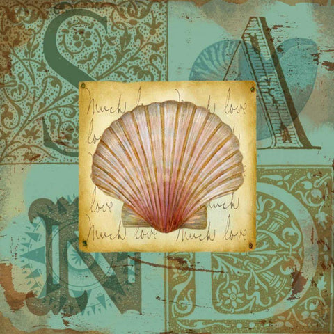 Sand and Surf I Gold Ornate Wood Framed Art Print with Double Matting by Maday, Jane
