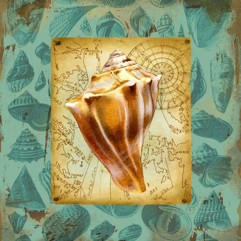 Seaside Gifts III Gold Ornate Wood Framed Art Print with Double Matting by Maday, Jane