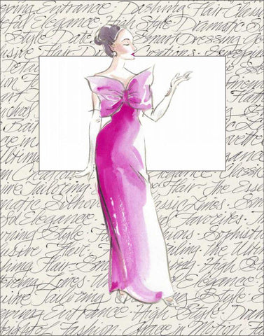 50s Fashion II Black Ornate Wood Framed Art Print with Double Matting by Della-Piana, Elissa