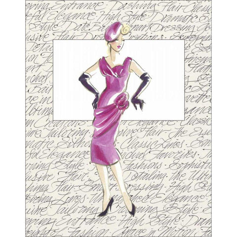 50s Fashion VI White Modern Wood Framed Art Print by Della-Piana, Elissa