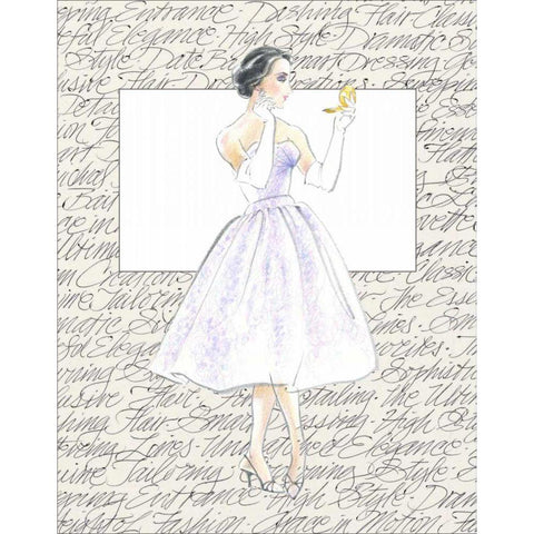 50s Fashion X Black Modern Wood Framed Art Print with Double Matting by Della-Piana, Elissa