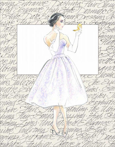 50s Fashion X White Modern Wood Framed Art Print with Double Matting by Della-Piana, Elissa
