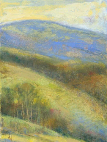 Mountain View III White Modern Wood Framed Art Print with Double Matting by Thomas, H.