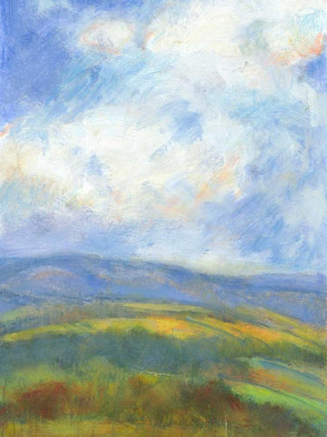 Mountain View V White Modern Wood Framed Art Print with Double Matting by Thomas, H.