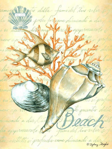 Under The Sea II Black Ornate Wood Framed Art Print with Double Matting by Wright, Sydney