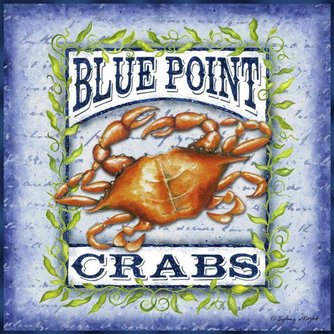 Seafood Sign I White Modern Wood Framed Art Print by Wright, Sydney