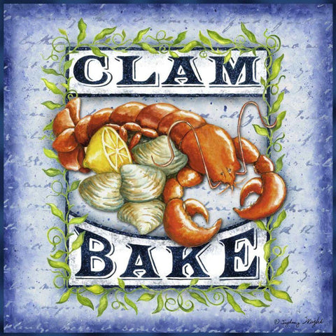 Seafood Sign III Gold Ornate Wood Framed Art Print with Double Matting by Wright, Sydney