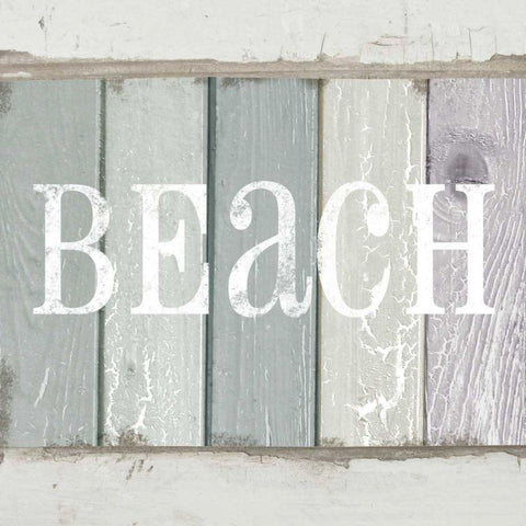Beach Sign IV White Modern Wood Framed Art Print with Double Matting by Beth Anne Creative