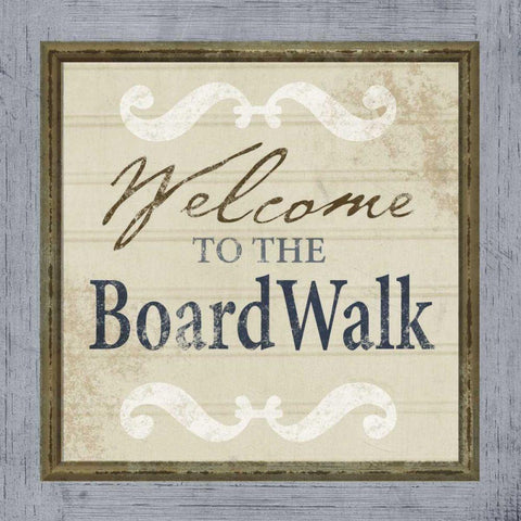 Beach Sign XI Black Modern Wood Framed Art Print by Beth Anne Creative