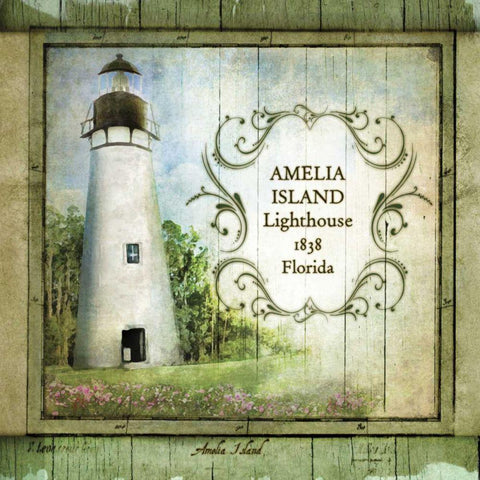 Florida Lighthouse I Black Modern Wood Framed Art Print with Double Matting by Beth Anne Creative