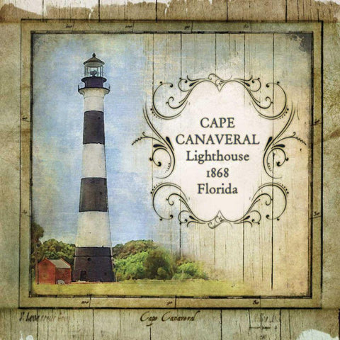 Florida Lighthouse II Black Modern Wood Framed Art Print with Double Matting by Beth Anne Creative