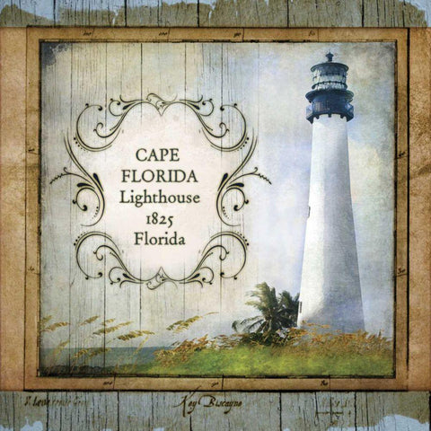 Florida Lighthouse III Black Modern Wood Framed Art Print by Beth Anne Creative