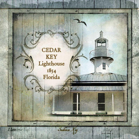 Florida Lighthouse IV Black Ornate Wood Framed Art Print with Double Matting by Beth Anne Creative
