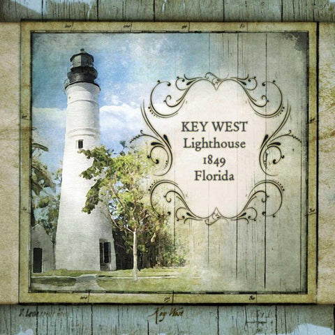 Florida Lighthouse VI White Modern Wood Framed Art Print with Double Matting by Beth Anne Creative