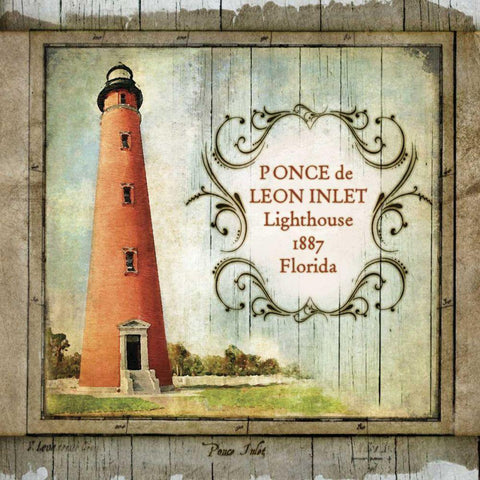 Florida Lighthouse VIII White Modern Wood Framed Art Print with Double Matting by Beth Anne Creative