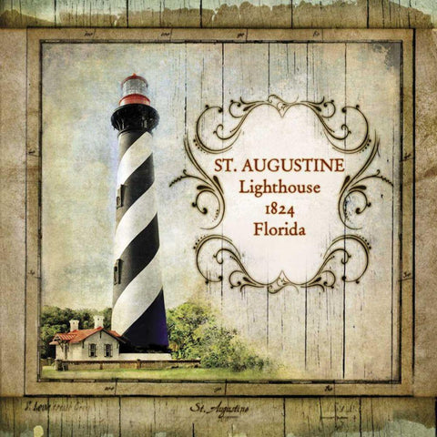 Florida Lighthouse IX White Modern Wood Framed Art Print by Beth Anne Creative
