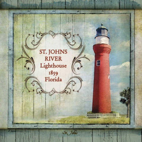Florida Lighthouse XI Black Modern Wood Framed Art Print with Double Matting by Beth Anne Creative
