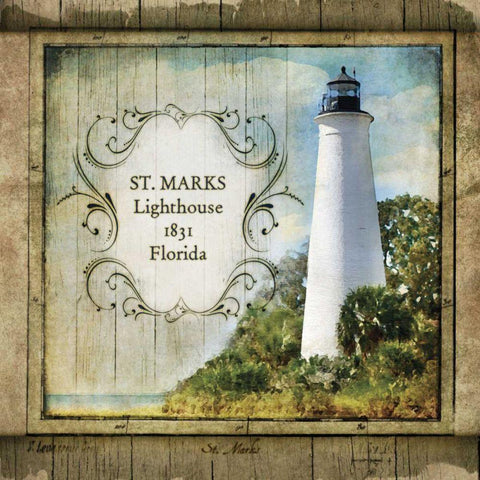 Florida Lighthouse XII White Modern Wood Framed Art Print with Double Matting by Beth Anne Creative