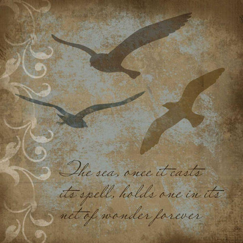 Coastal Inspiration II Black Ornate Wood Framed Art Print with Double Matting by Beth Anne Creative