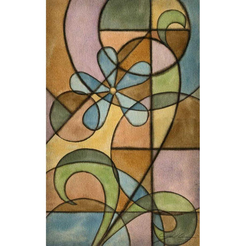 Craftsman Flower I Gold Ornate Wood Framed Art Print with Double Matting by Higby, Jason