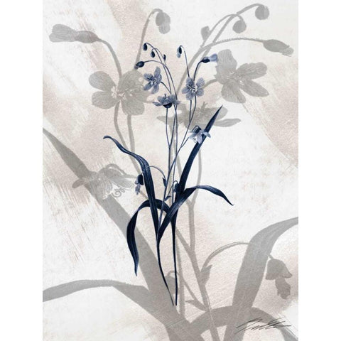 Indigo Bloom III Gold Ornate Wood Framed Art Print with Double Matting by Butler, John